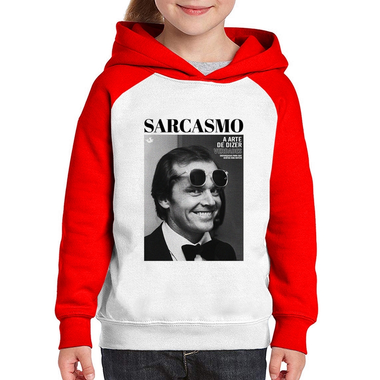 Moletom Infantil A arte do sarcasmo - Branco/Vermelho