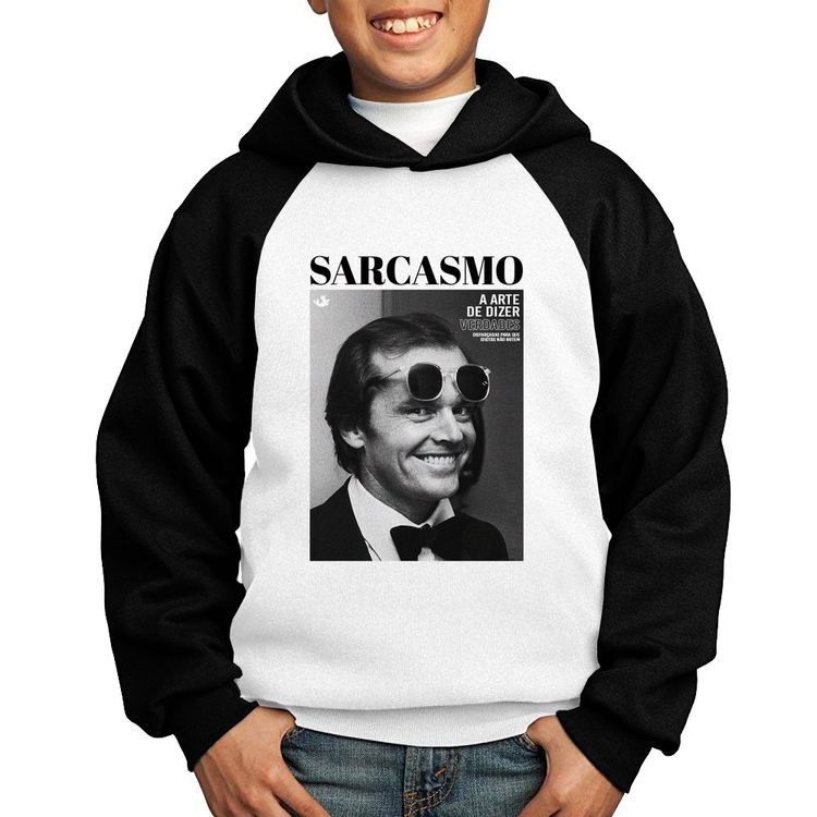 Moletom Infantil A arte do sarcasmo - Branco/Preto