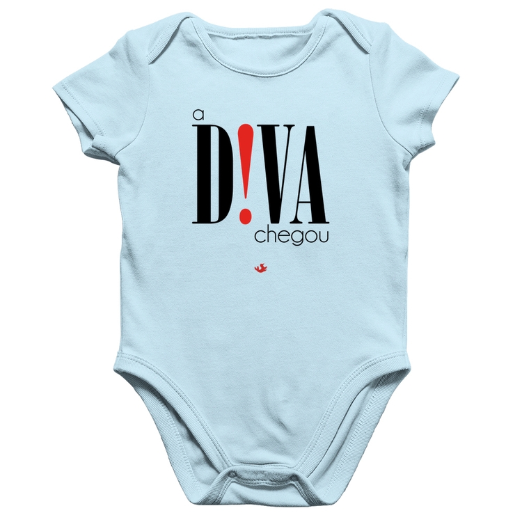 Body Bebê Algodão A Diva Chegou - Azul Bebê