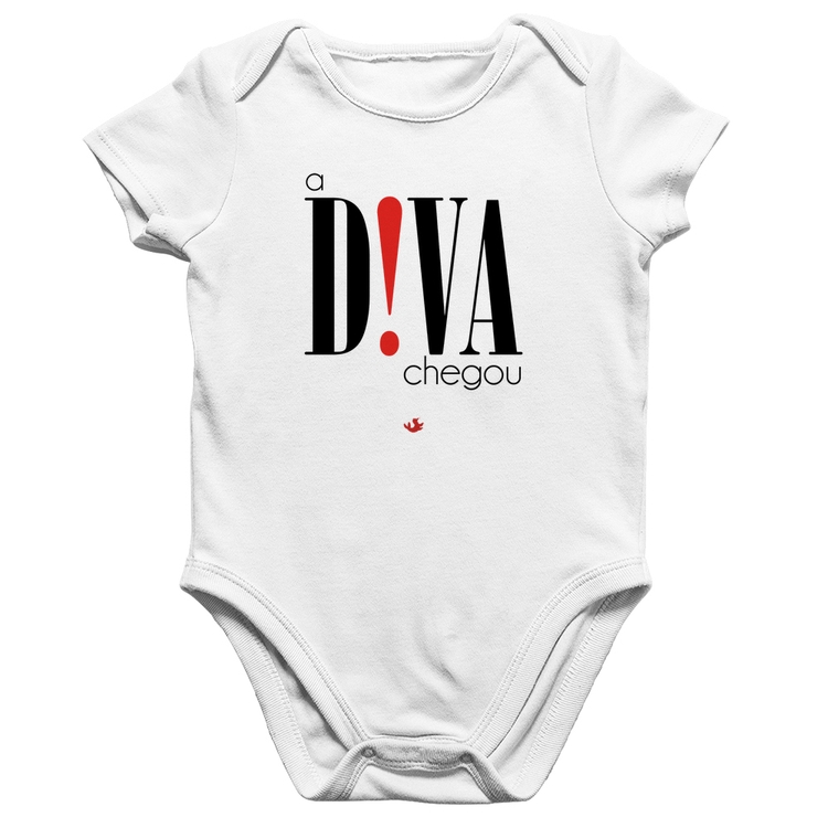Body Bebê Algodão A Diva Chegou - Branco