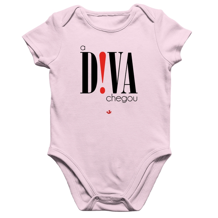 Body Bebê Algodão A Diva Chegou - Rosa Bebê
