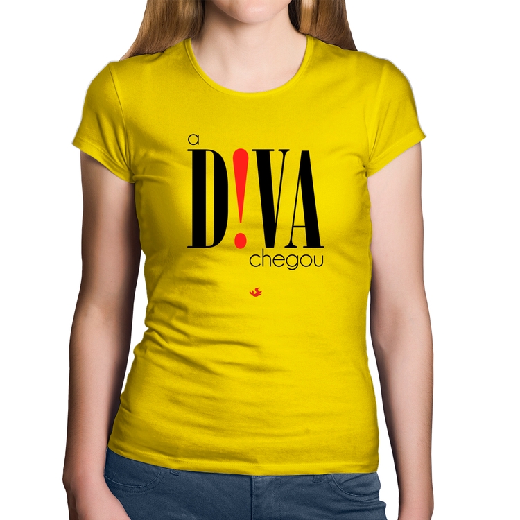 Baby Look Algodão A Diva Chegou - Amarela