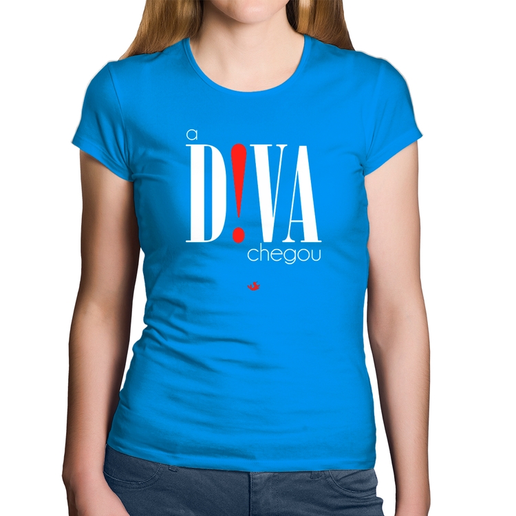 Baby Look Algodão A Diva Chegou - Azul