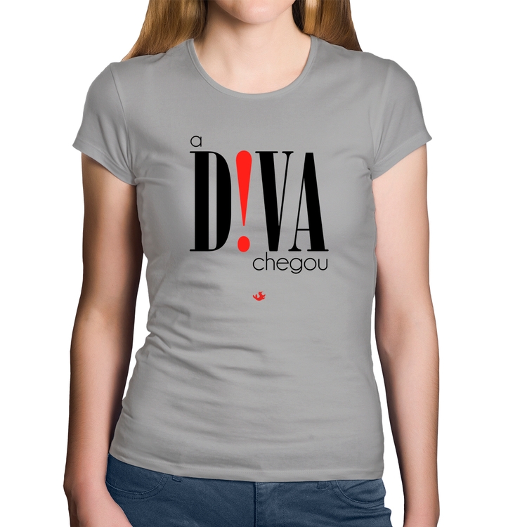 Baby Look Algodão A Diva Chegou - Cinza