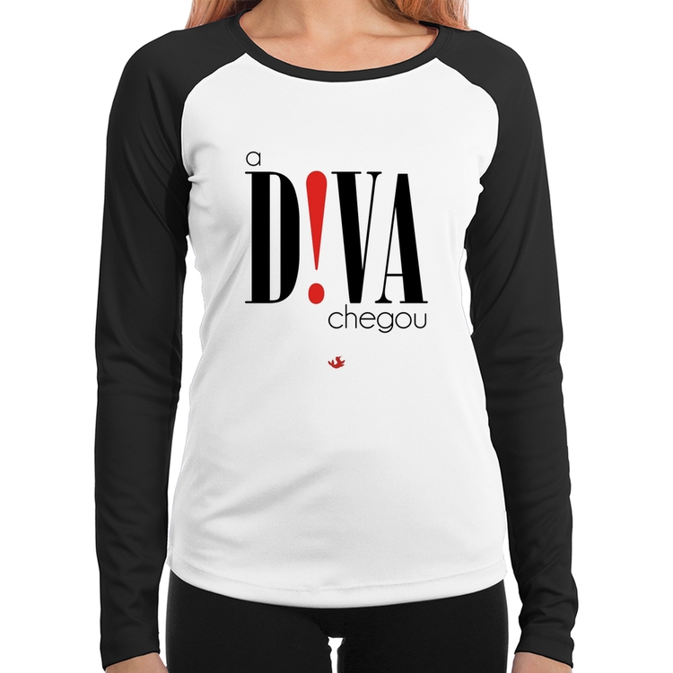 Baby Look Raglan A Diva Chegou Manga Longa
