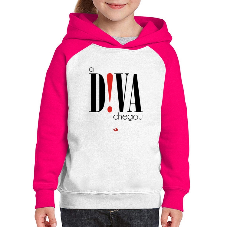 Moletom Infantil A Diva Chegou - Branco/Rosa