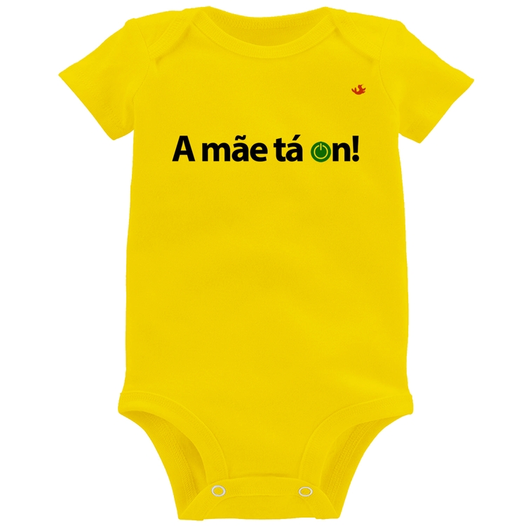 Body Bebê A mãe tá on! - Amarelo
