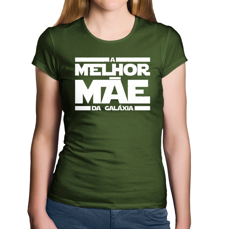 Baby Look Algodão A Melhor Mãe da Galáxia - Musgo