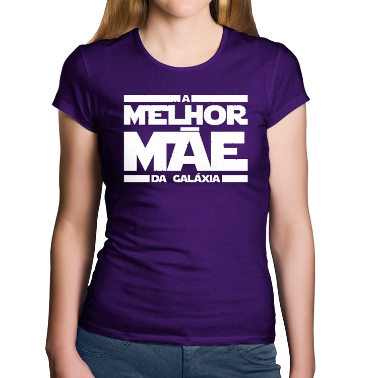 Baby Look Algodão A Melhor Mãe da Galáxia - Roxa