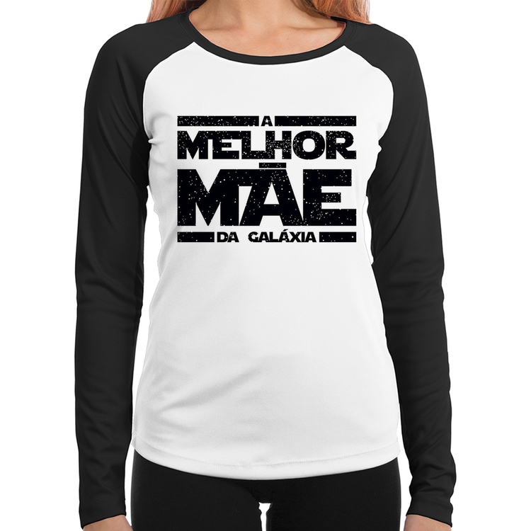 Baby Look Raglan A Melhor Mãe da Galáxia Manga Longa