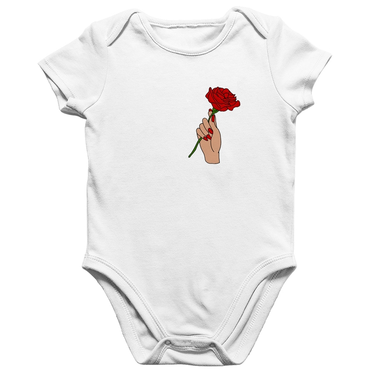 Body Bebê Algodão A Rose for you - Branco