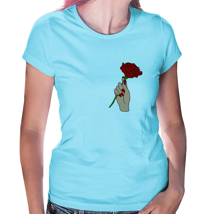 Baby Look A Rose for you - Azul Bebê