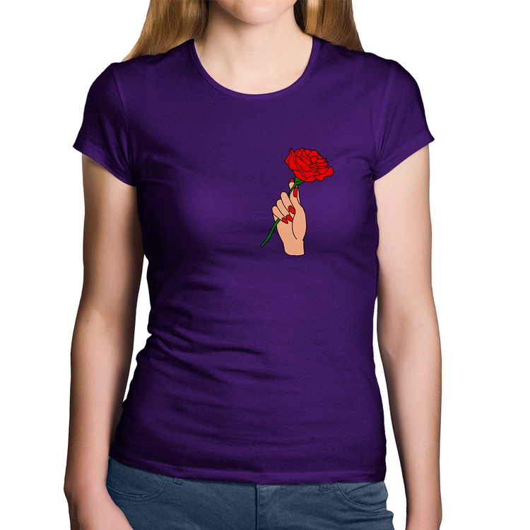 Baby Look Algodão A Rose for you - Roxa