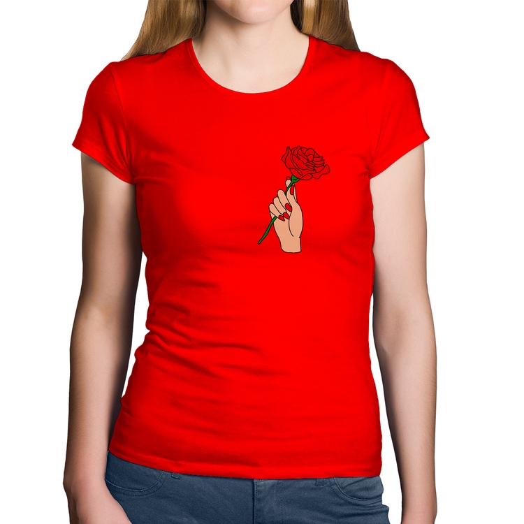 Baby Look Algodão A Rose for you - Vermelha