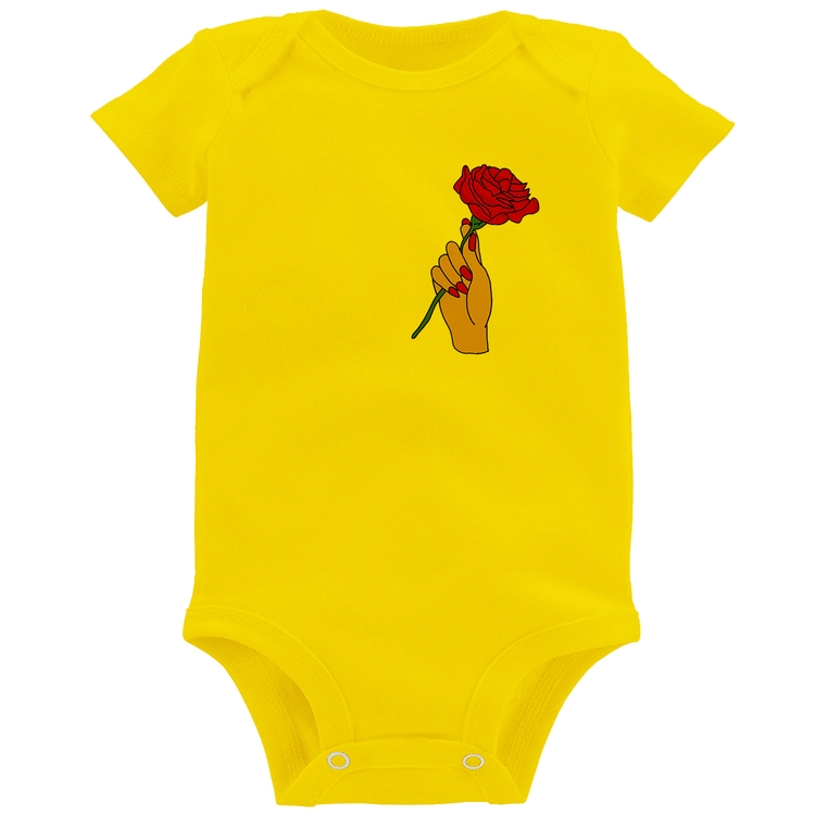 Body Bebê A Rose for you - Amarelo
