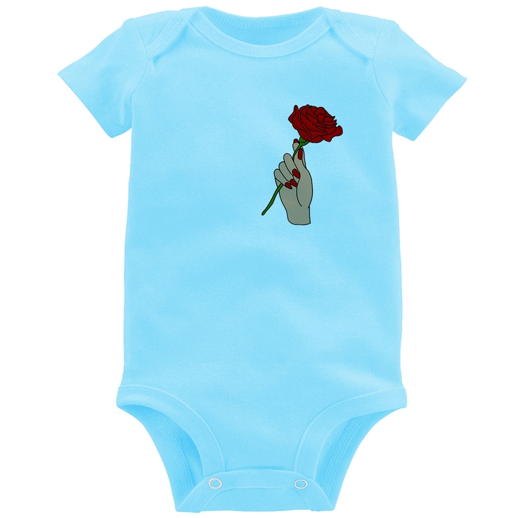 Body Bebê A Rose for you - Azul Bebê