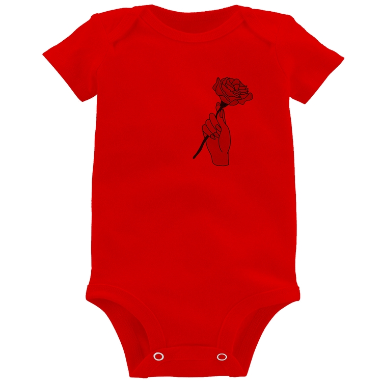 Body Bebê A Rose for you - Vermelho