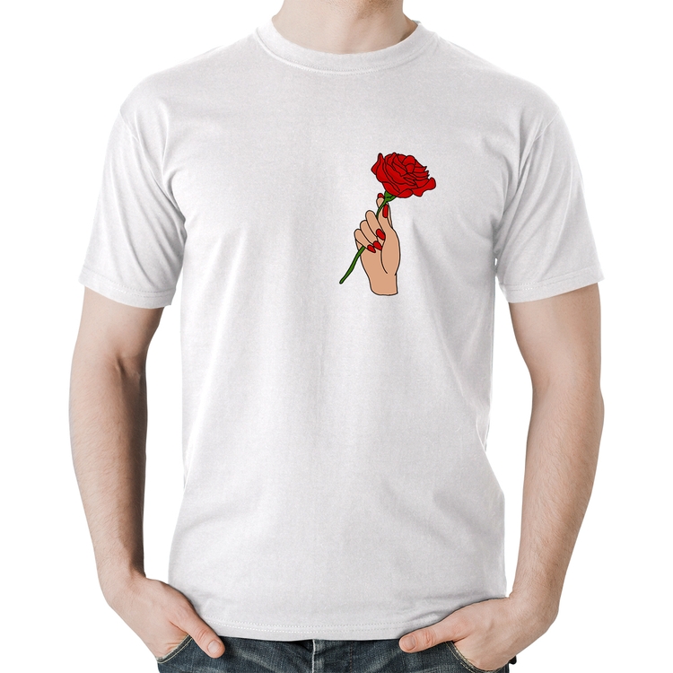 Camiseta Algodão A Rose for you - Branca