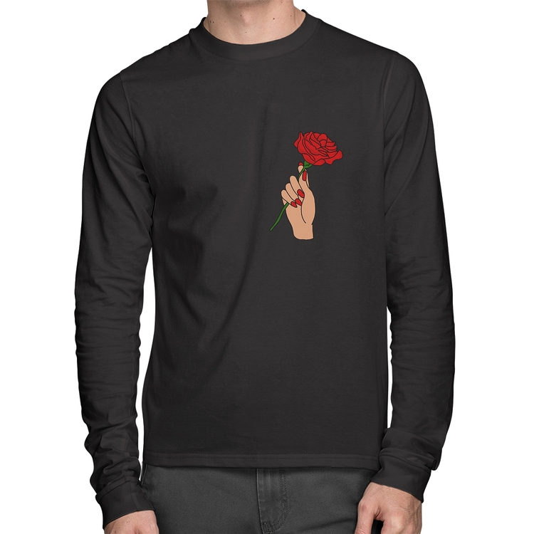 Camiseta Algodão A Rose for you Manga Longa