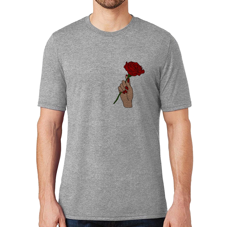 Camiseta A Rose for you - Cinza