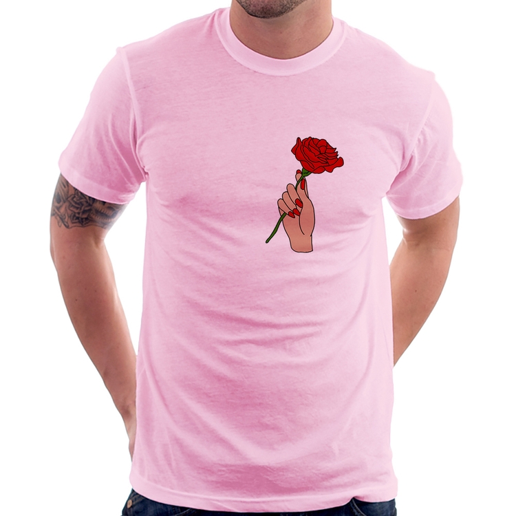 Camiseta A Rose for you - Rosa Bebê