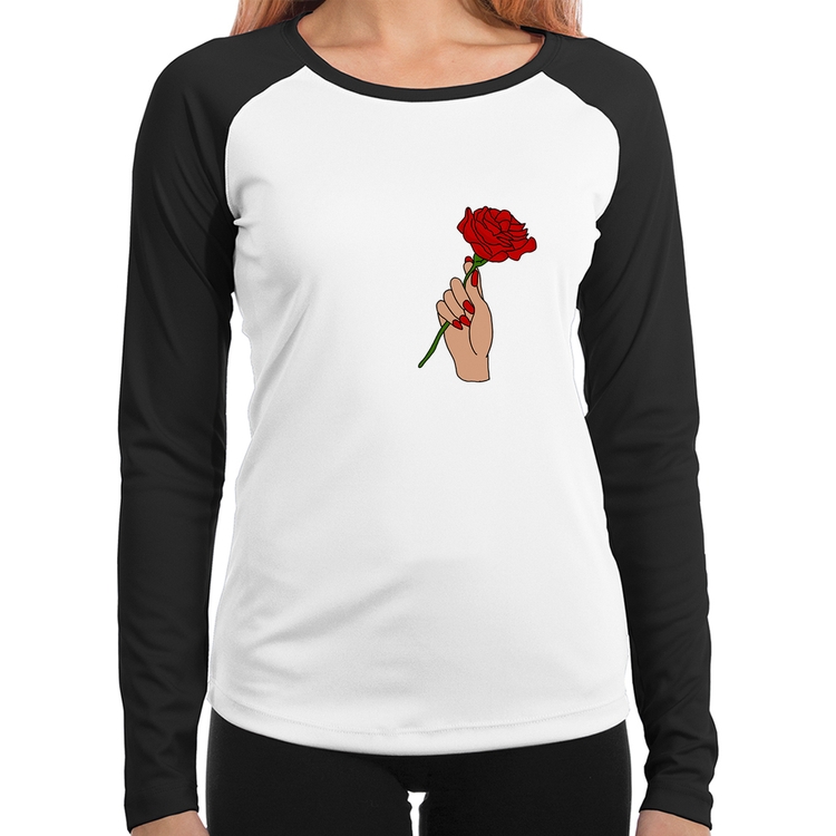 Baby Look Raglan A Rose for you Manga Longa