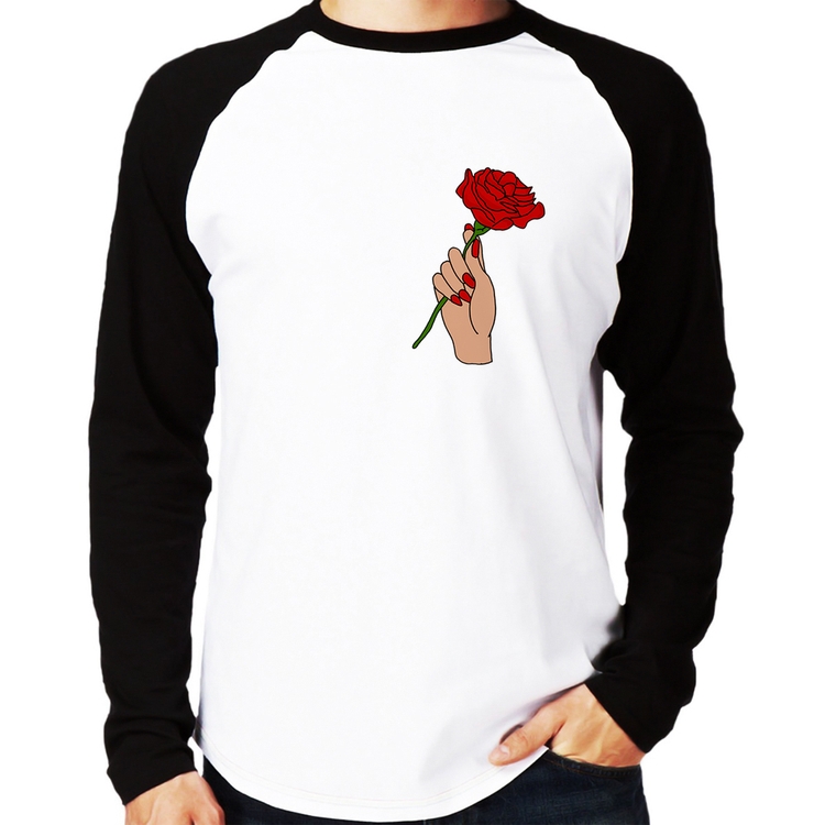 Camiseta Raglan A Rose for you Manga Longa