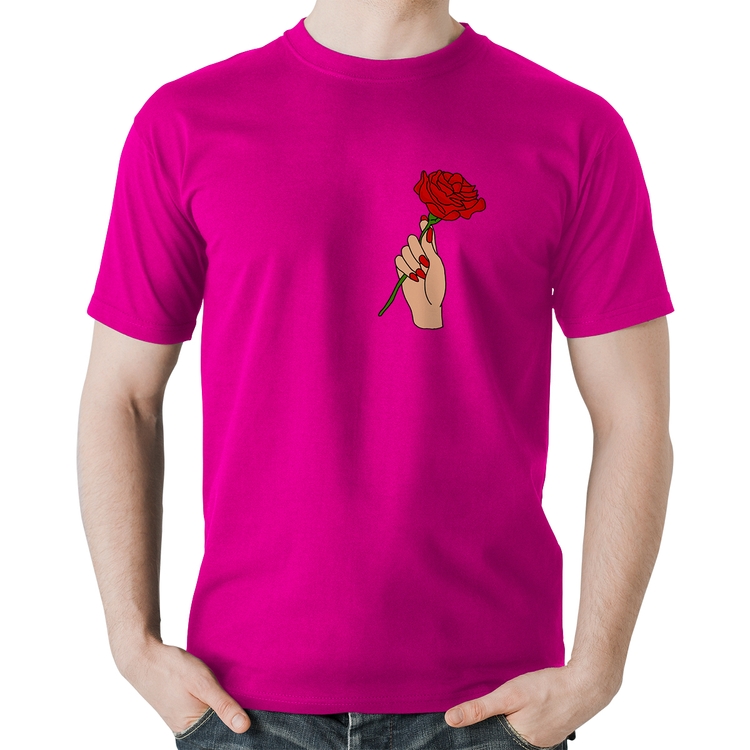 Camiseta Algodão A Rose for you - Rosa