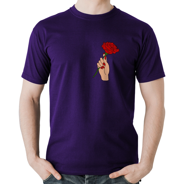 Camiseta Algodão A Rose for you - Roxa
