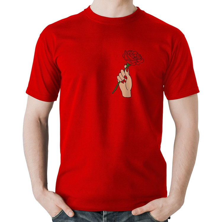 Camiseta Algodão A Rose for you - Vermelha