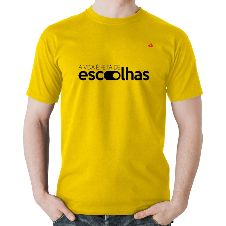 Camiseta Algodão A vida é feita de escolhas - Amarela