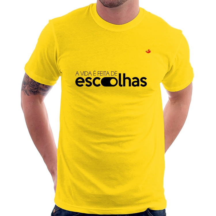 Camiseta A vida é feita de escolhas - Amarela