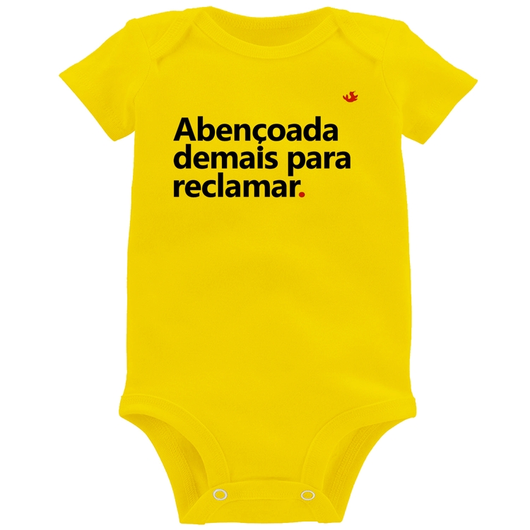 Body Bebê Abençoada demais para reclamar - Amarelo