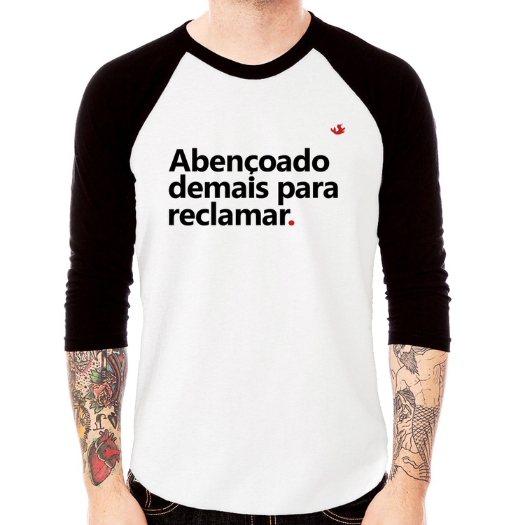 Camiseta Raglan Abençoado demais para reclamar Manga 3/4