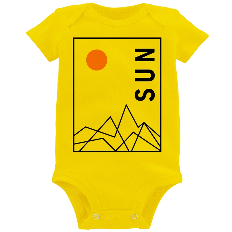 Body Bebê Abstract Sun - Amarelo