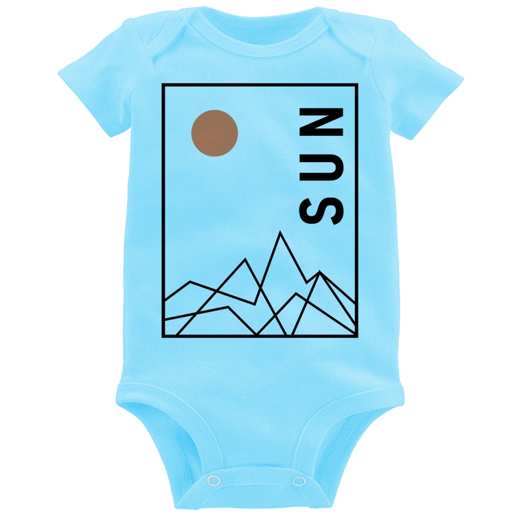 Body Bebê Abstract Sun - Azul Bebê