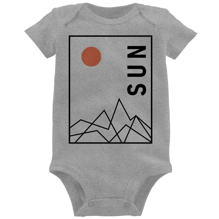 Body Bebê Abstract Sun - Cinza