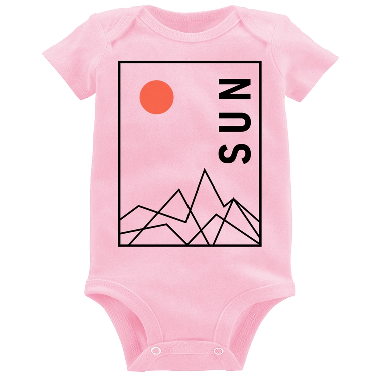 Body Bebê Abstract Sun - Rosa Bebê
