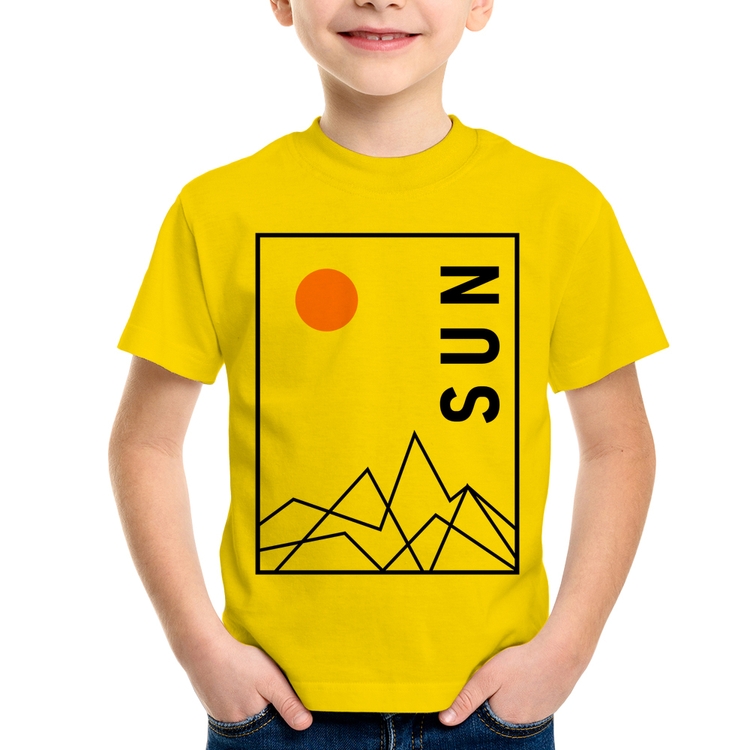 Camiseta Infantil Abstract Sun - Amarela