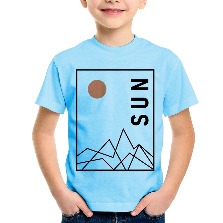 Camiseta Infantil Abstract Sun - Azul Bebê