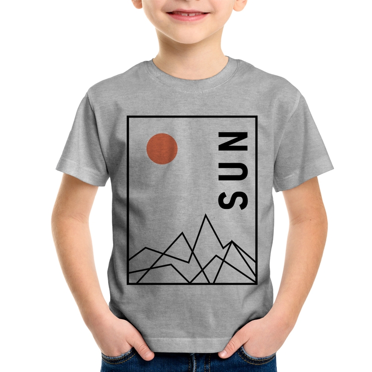 Camiseta Infantil Abstract Sun - Cinza