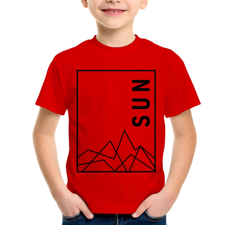 Camiseta Infantil Abstract Sun - Vermelha
