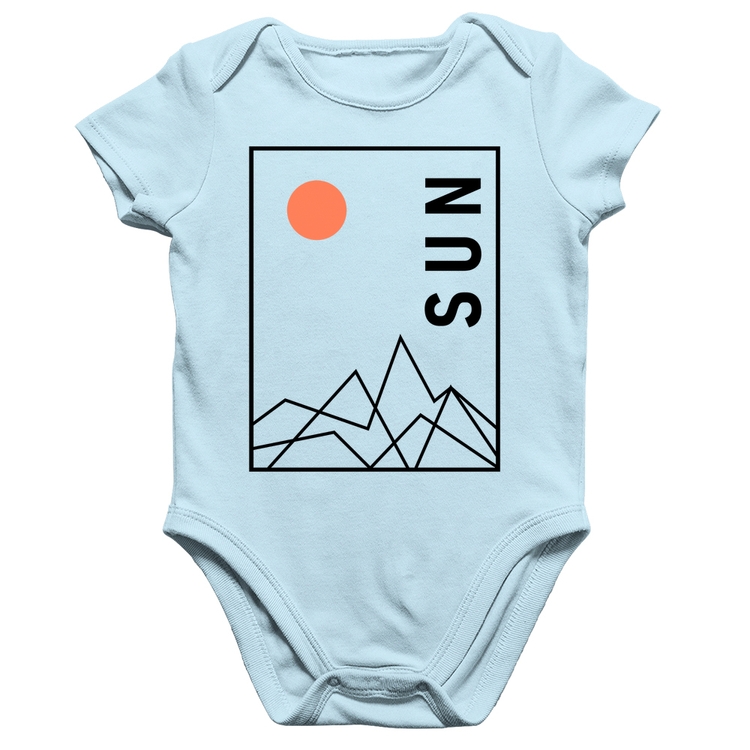 Body Bebê Algodão Abstract Sun - Azul Bebê