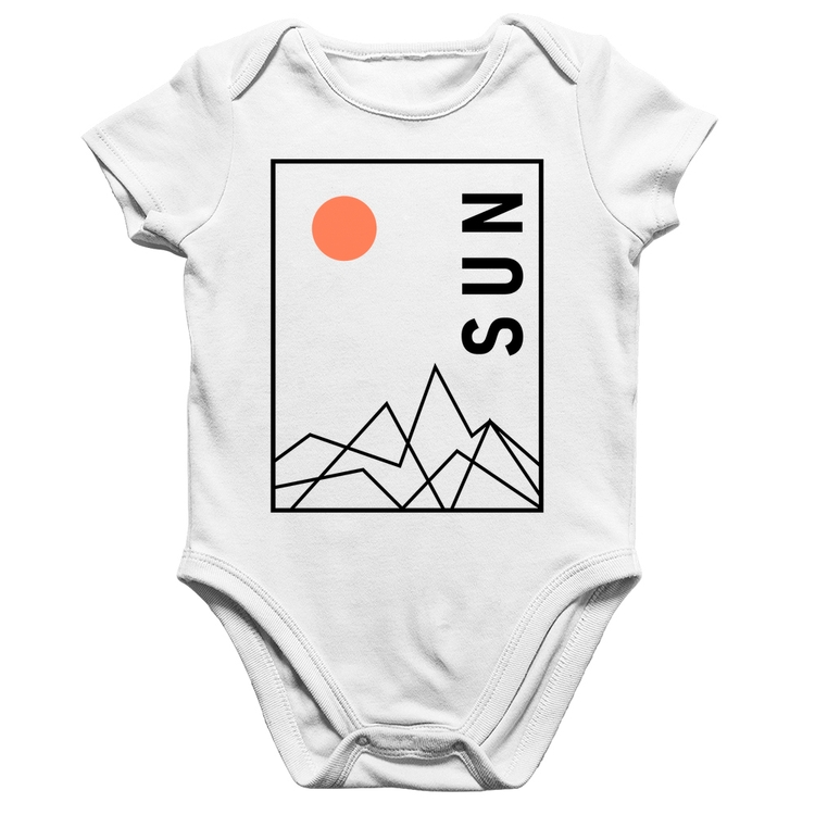 Body Bebê Algodão Abstract Sun - Branco
