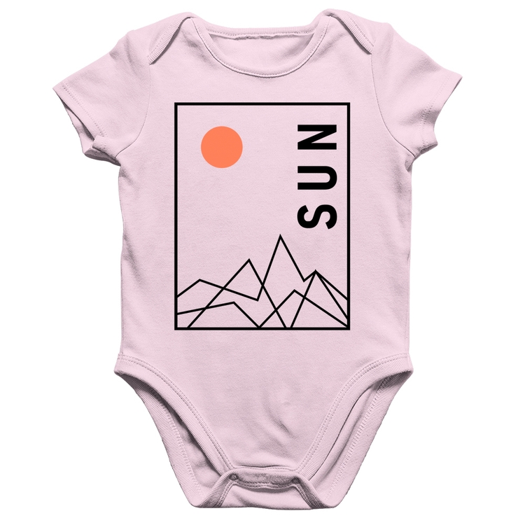Body Bebê Algodão Abstract Sun - Rosa Bebê