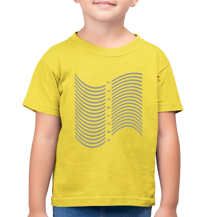 Camiseta Algodão Infantil Abstract Waves - Amarelo Canário