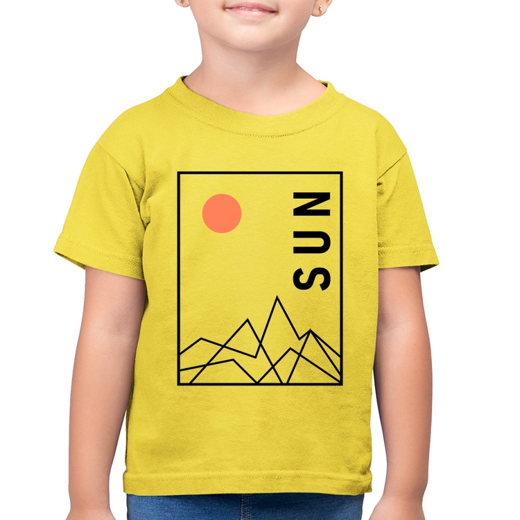 Camiseta Algodão Infantil Abstract Sun - Amarelo Canário