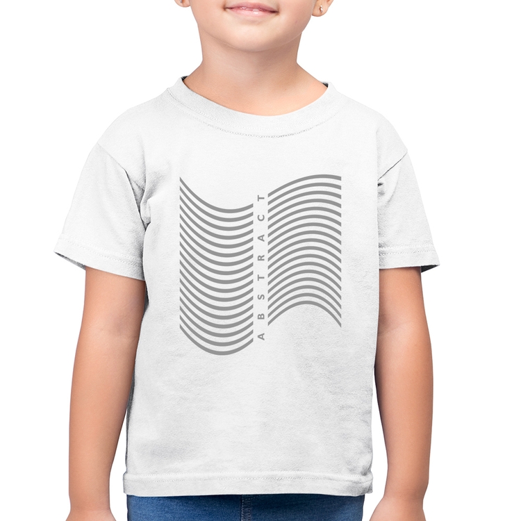 Camiseta Algodão Infantil Abstract Waves - Branca