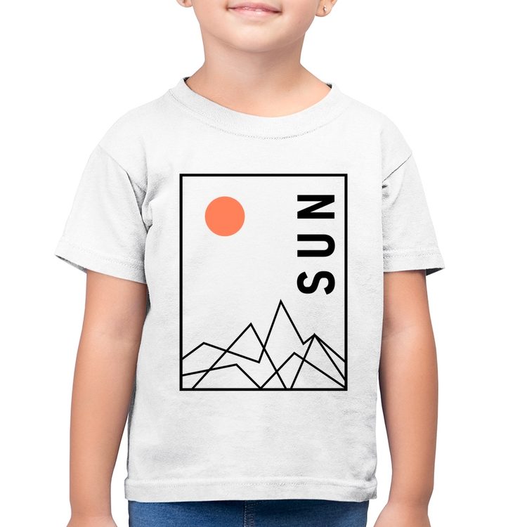 Camiseta Algodão Infantil Abstract Sun - Branca