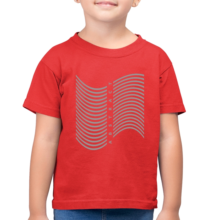 Camiseta Algodão Infantil Abstract Waves - Vermelha